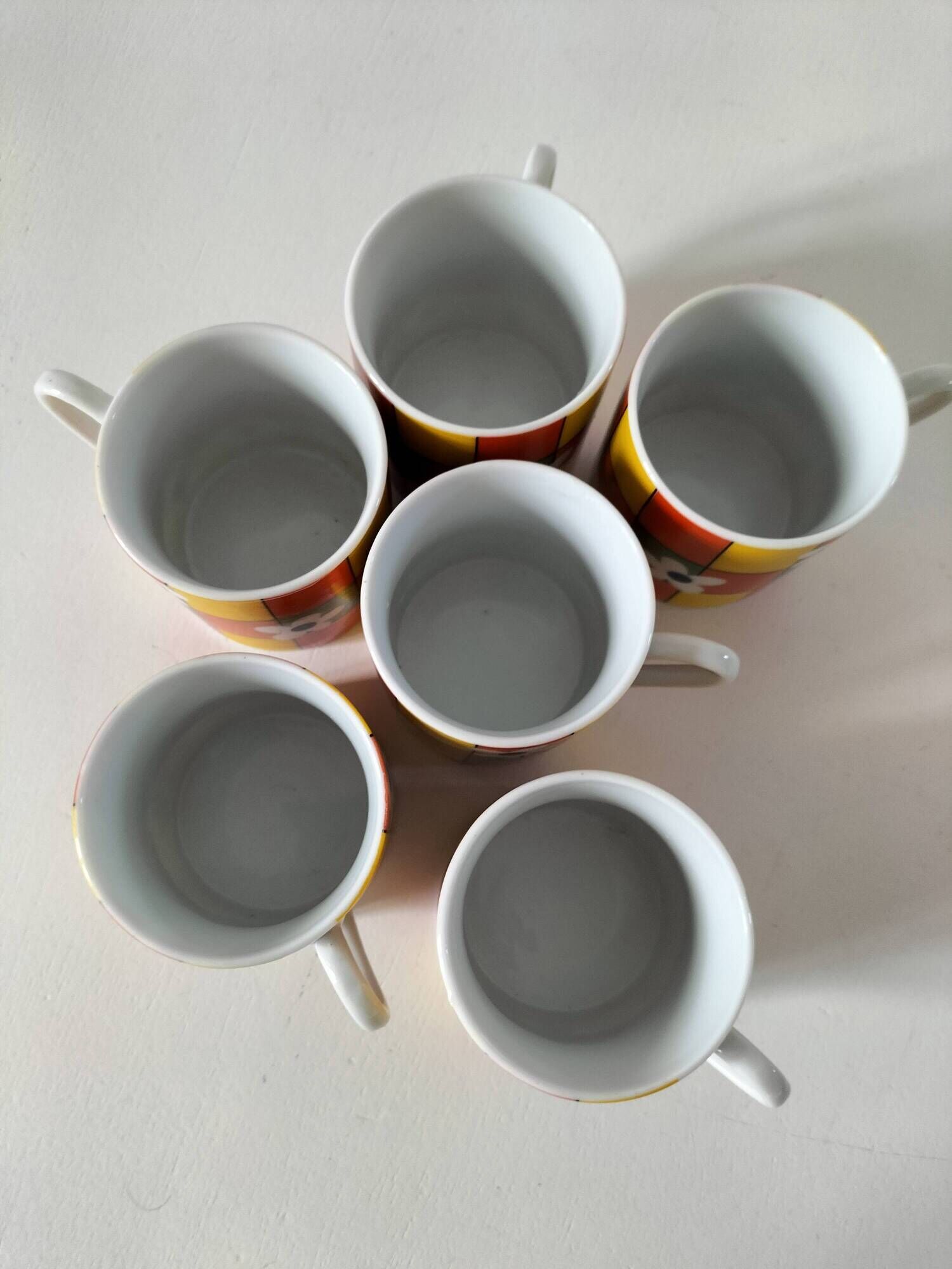6 espresso cups decor Pop Flower power