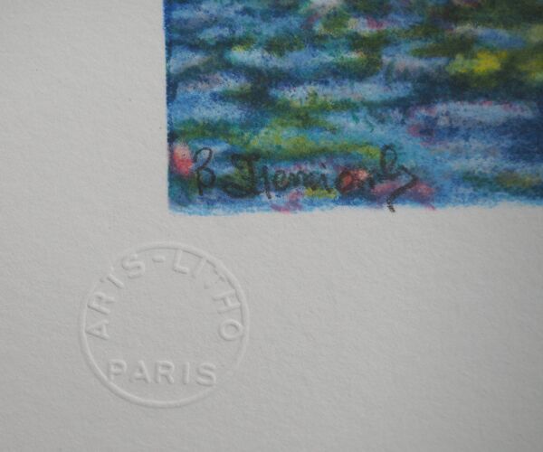 Claude Monet : Giverny, le bassin aux nymphéas, lithographie signée