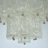 Mid-Century Toni Zuccheri for Venini, corteccia murano glass chandelier. 1960s Italy