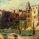 Oil on panel, "The Côte des Basques", by Victor Poncelet, 20th