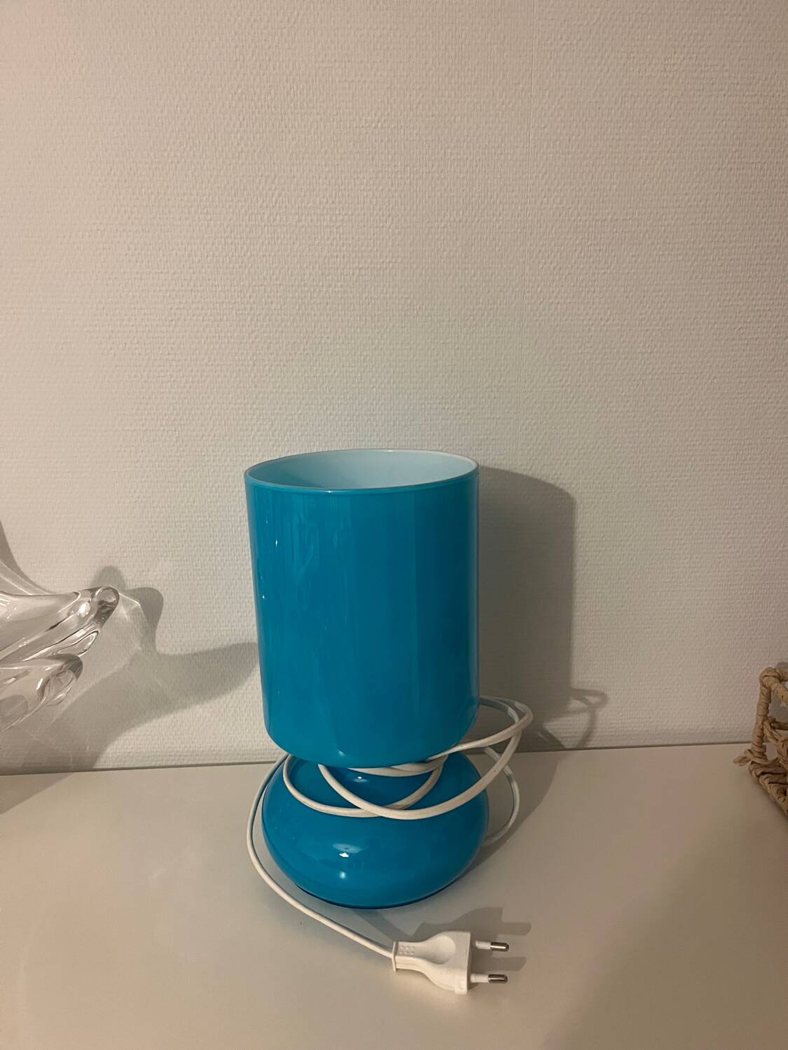 Lampe lykta IKEA bleu vintage