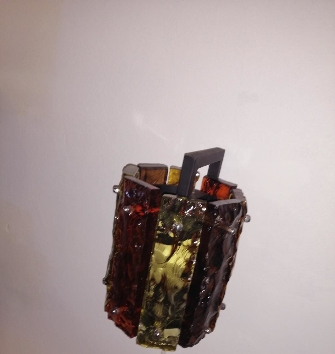 Pair of brutalist wall lamps and hanging lamps