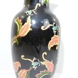 Old Large black vase decorated with leaves /vintage/ XXsiecle/potiche