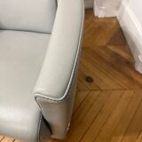 3-seater sofa, 2-seater sofa and an armchair in grey leather by Calia Italia.