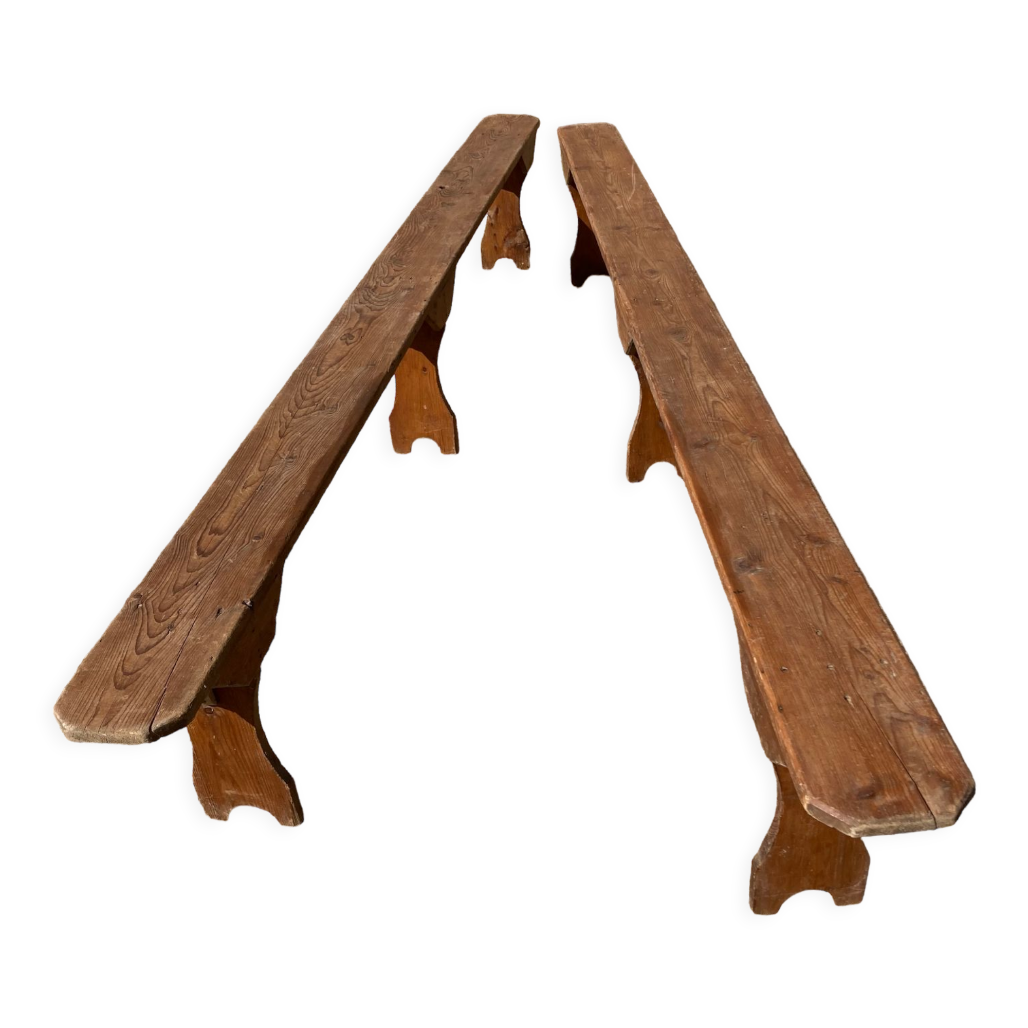 Pair of wooden benches