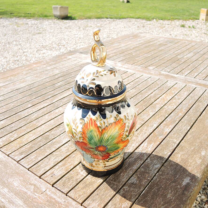 Antique Large Ceramic Pot by Hubert Becquet