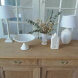 Vintage shallow oak sideboard, 2 drawers, 2 doors, 1 shelf.