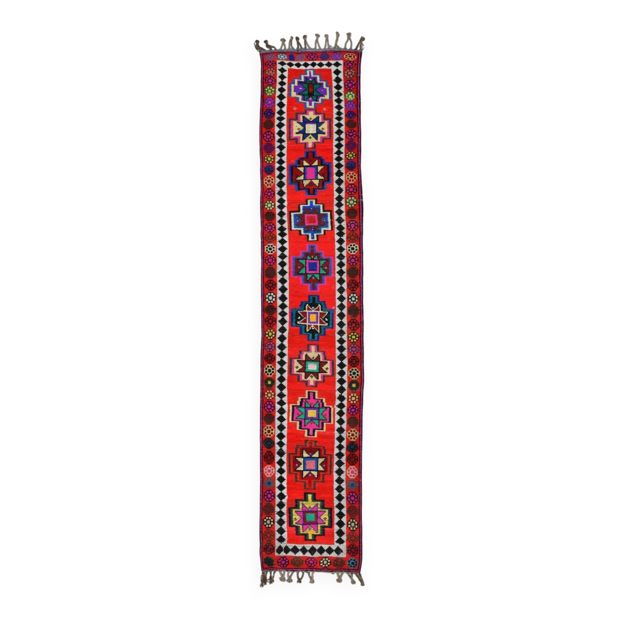 3x12 Colorful Turkish Oushak Runner Rug, 73x373 Cm