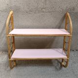 Rattan or bamboo wicker wall shelf