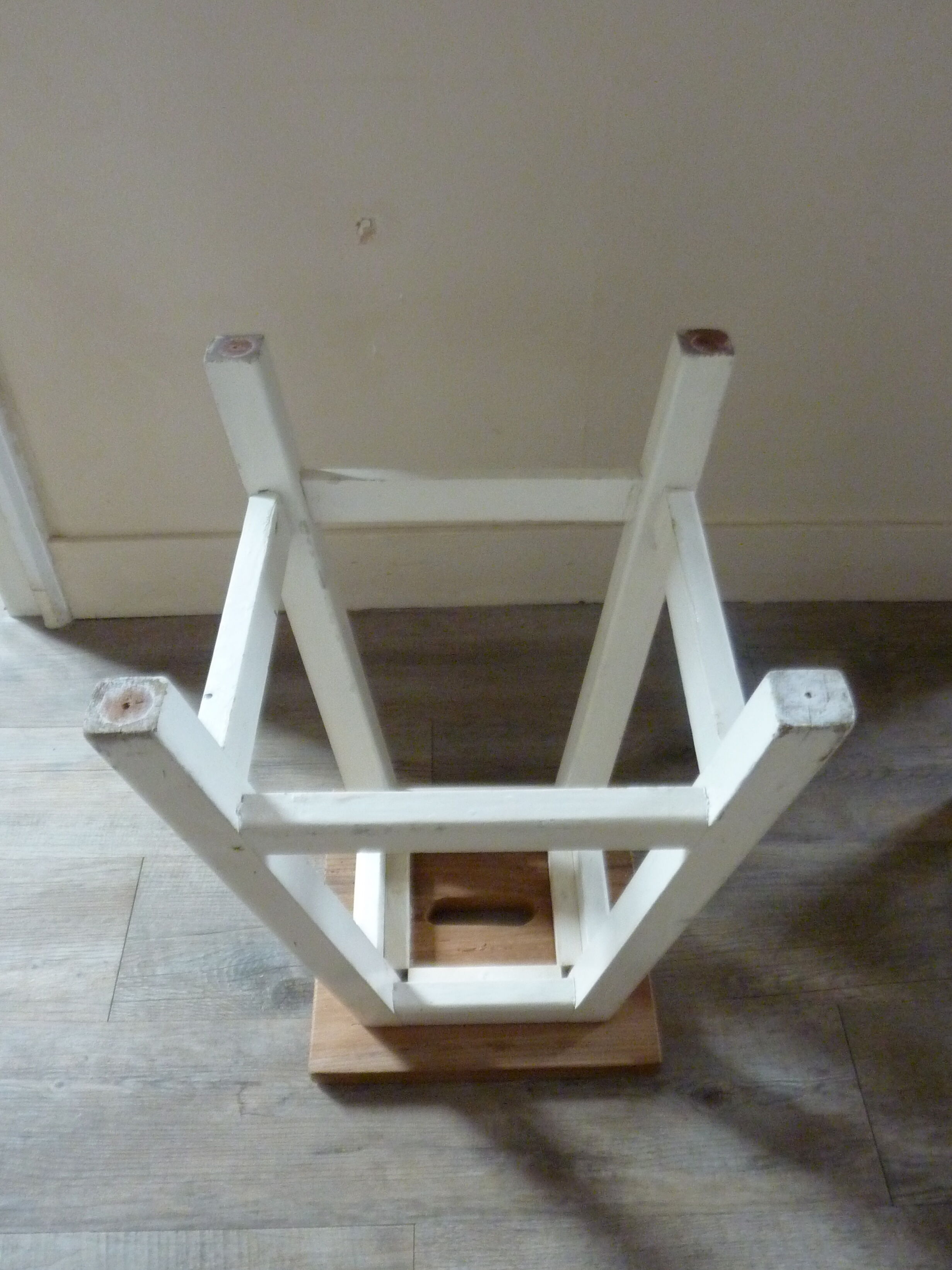 Pair of wooden workshop stools, 50s