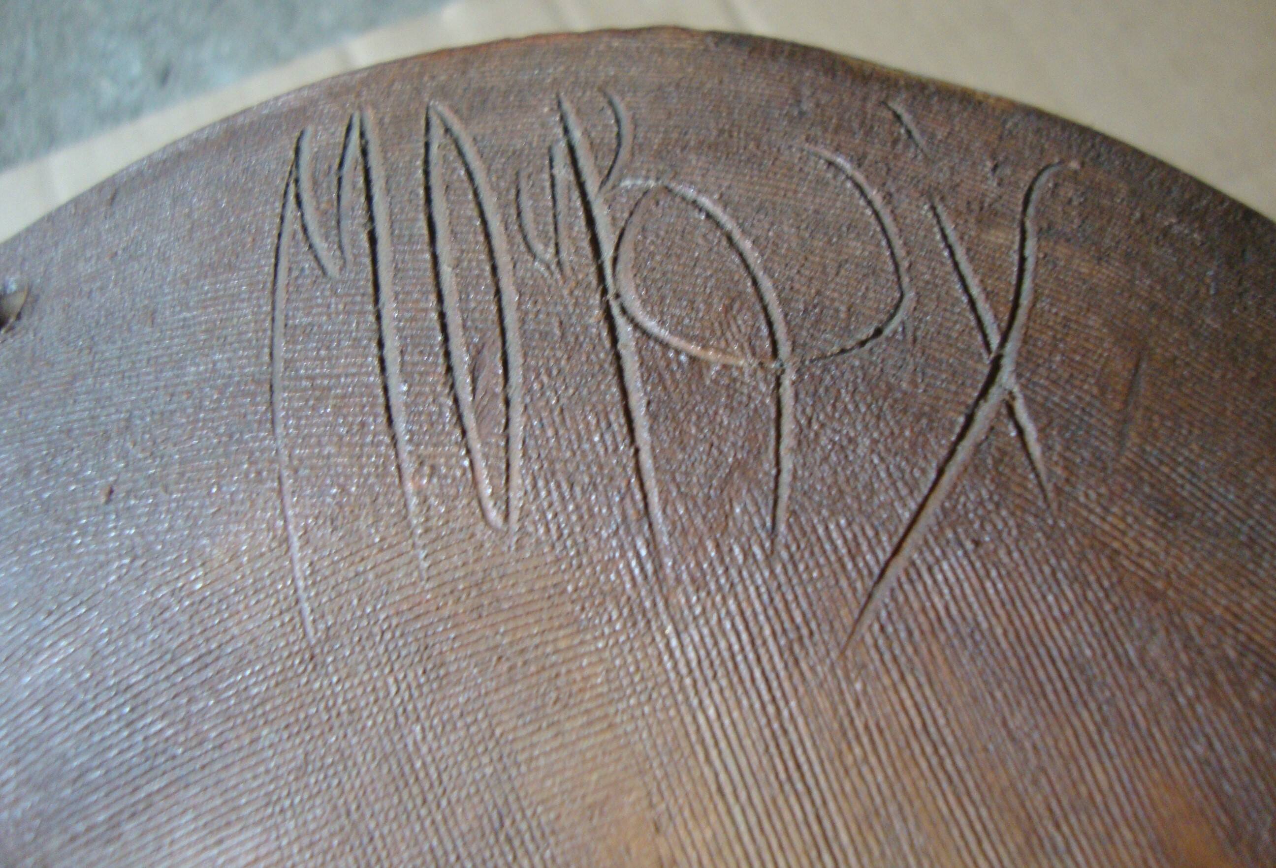 Ethnic ceramic wall lamp signed.