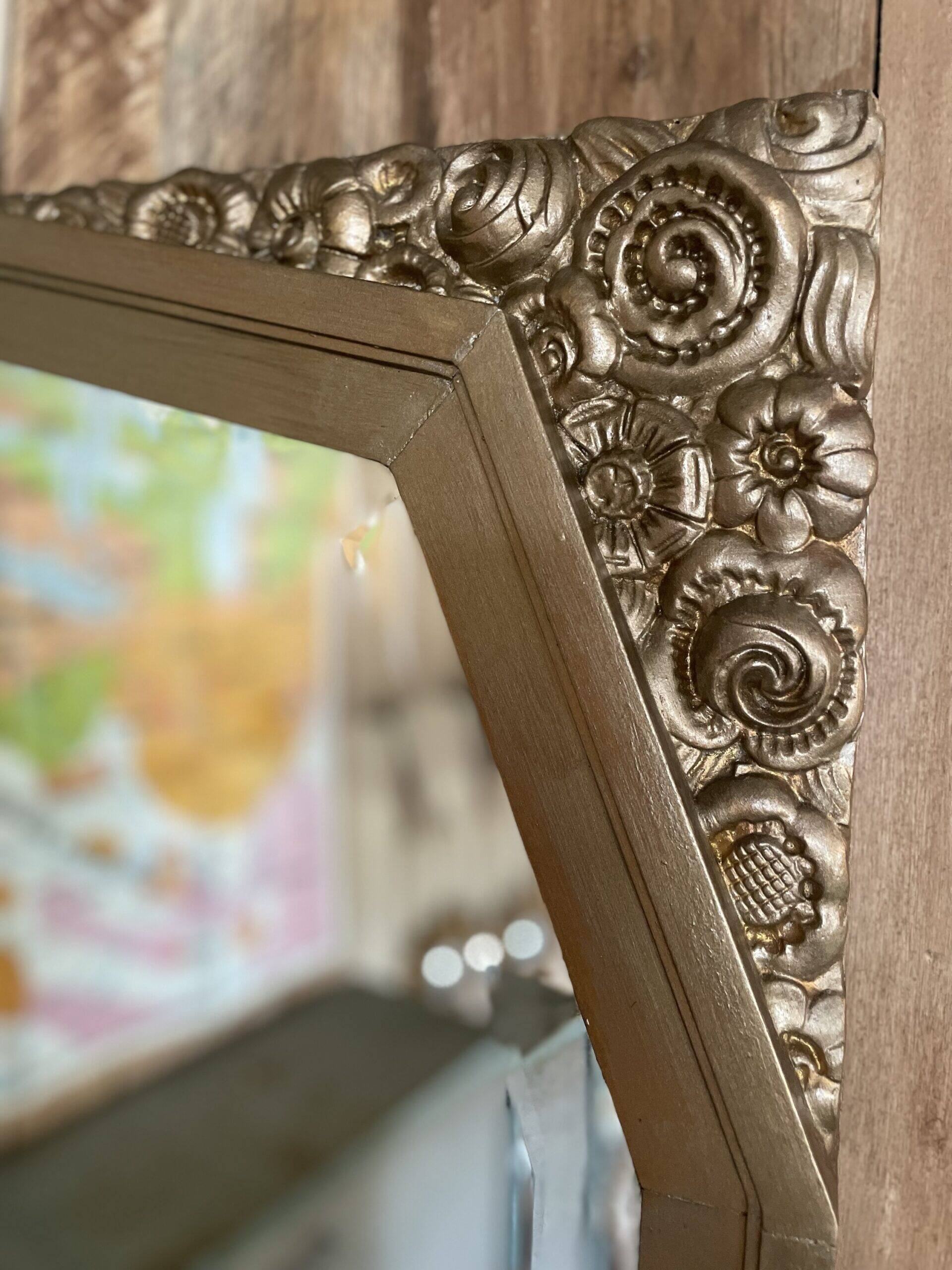 Bevelled gold mirror