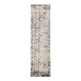Tapis de course turc vintage en laine douce délavée, bleu marine, 2x9