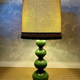 Green ceramic sun lamp/table, Kaiser Leuchten, Germany, 1960s elegance.