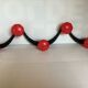 Wall coat rack zigzag red and black gilac