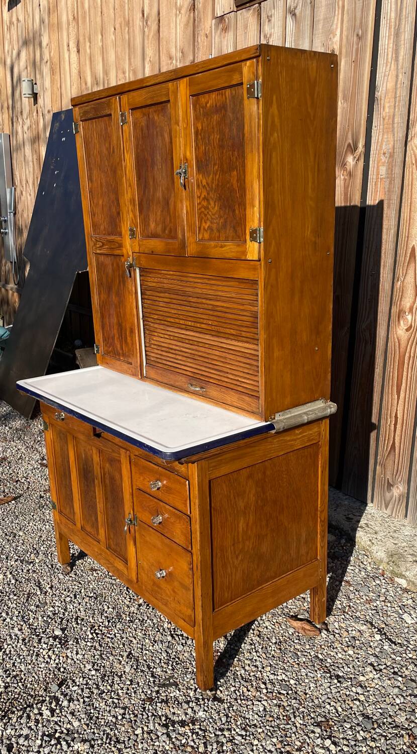 armoire buffet de cuisine porcelaine, émaillée et Hoosier