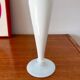 White opaline vase with white feet from the 50s and 60s