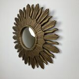 Miroir vintage doré sunburst