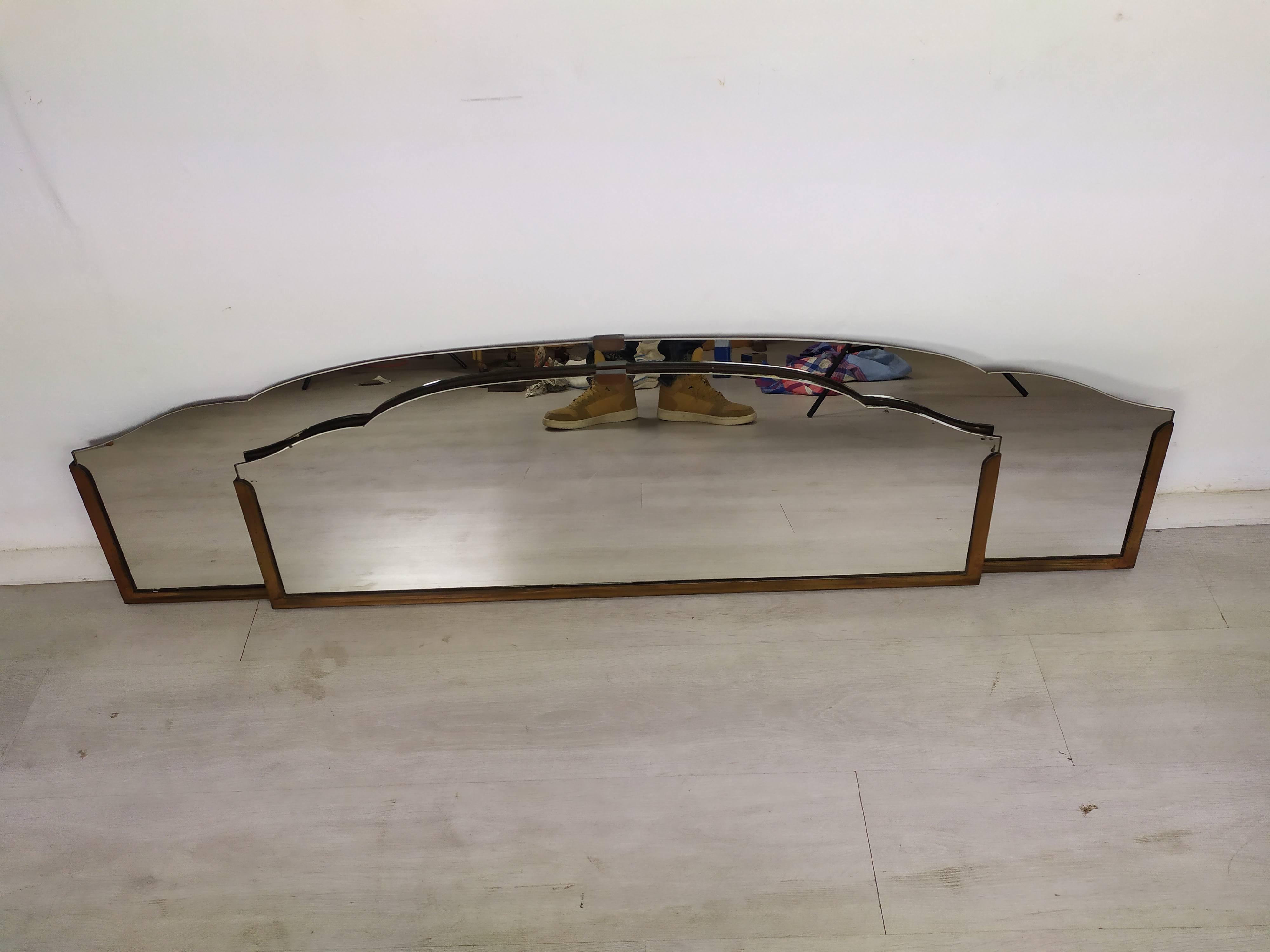 Brass art deco mirror