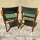 Pair of green bridge armchairs