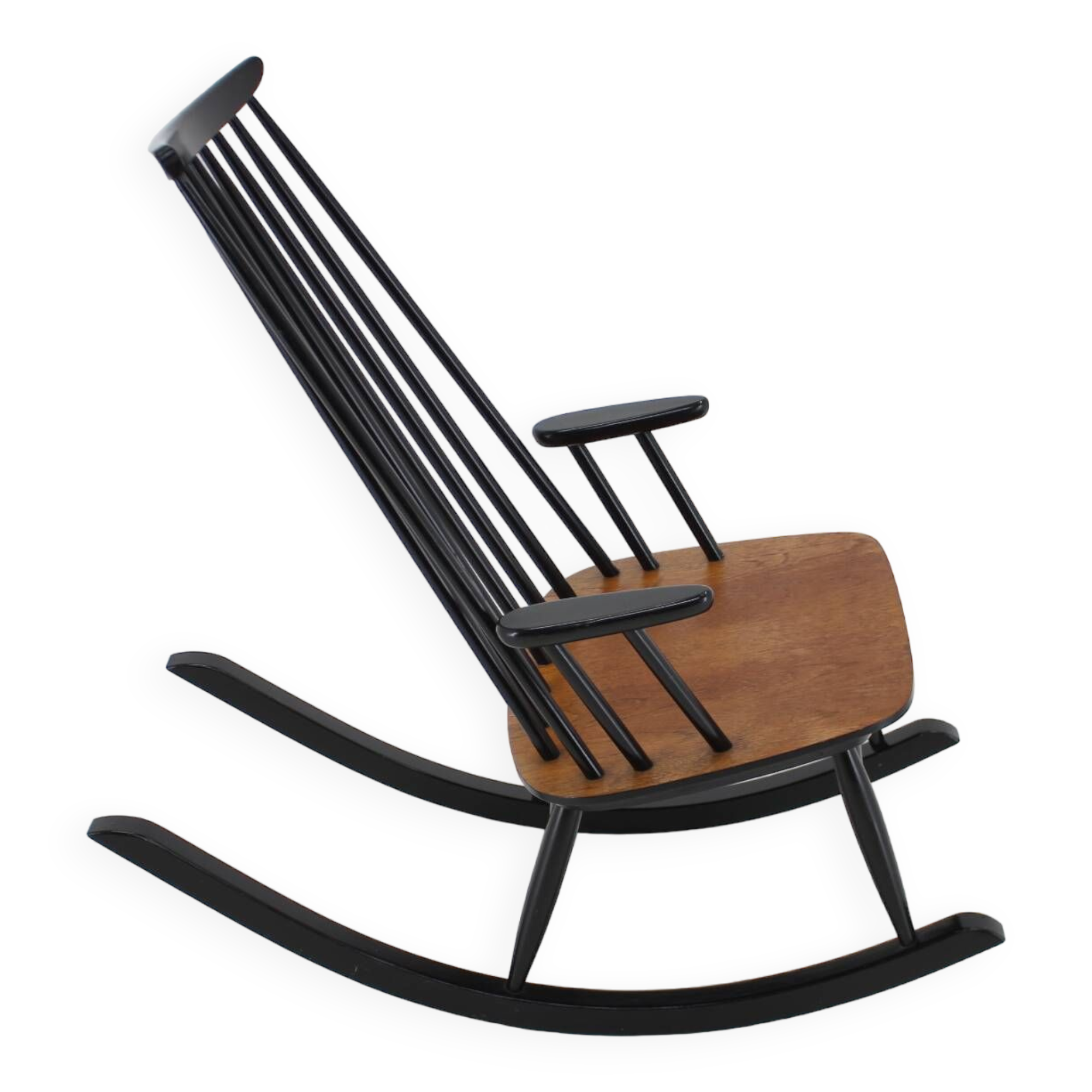 1960s Varjosen Puunjalostus Beech Rocking Chair, Finland