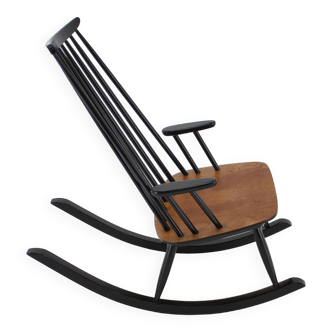 Fauteuil à bascule Varjosen Puunjalostus en hêtre des années 1960, Finlande