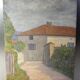 Painting landscape stamp of the artist's studio circa 1940