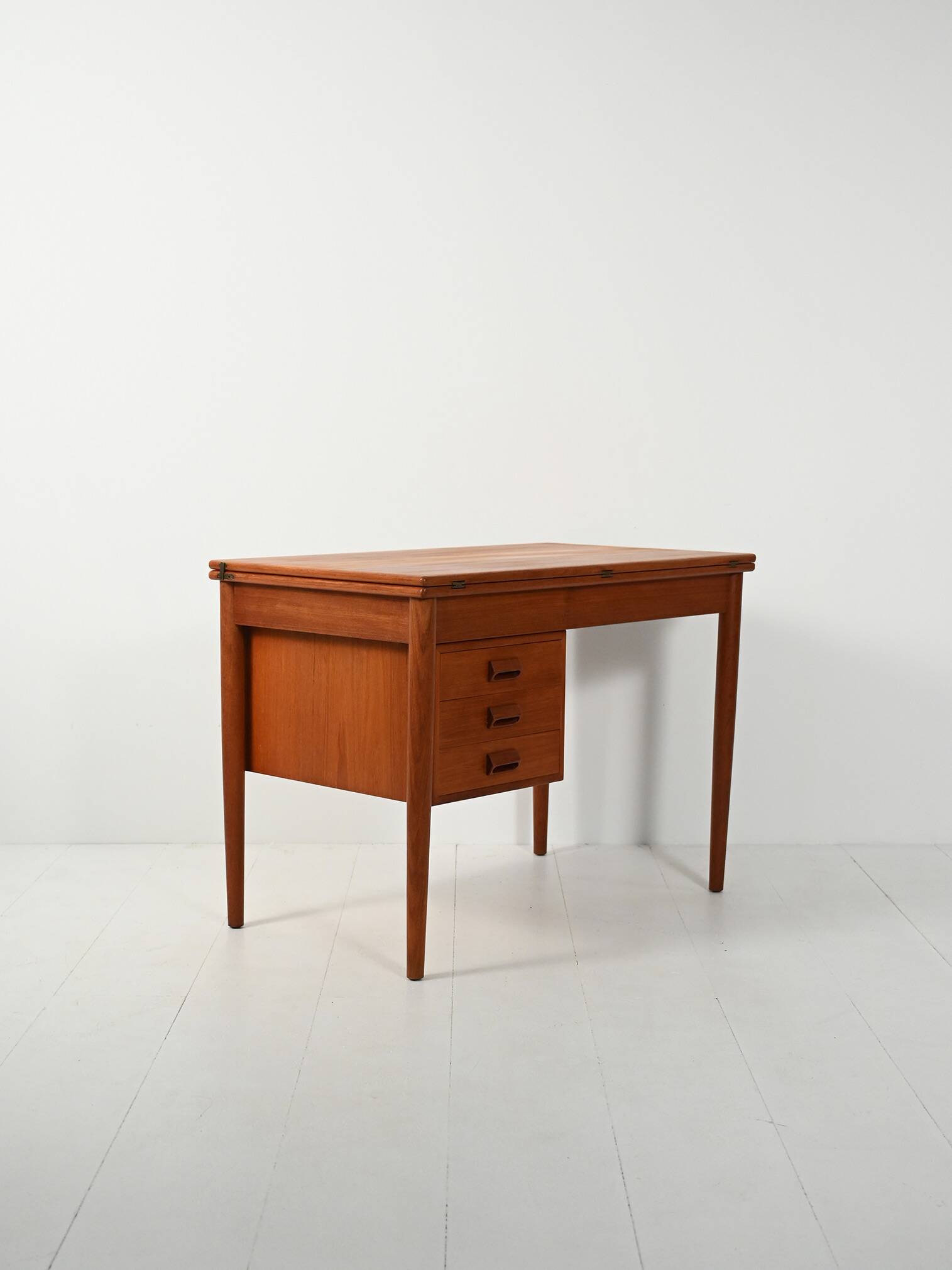 Scandinavian vintage teak flip-top desk