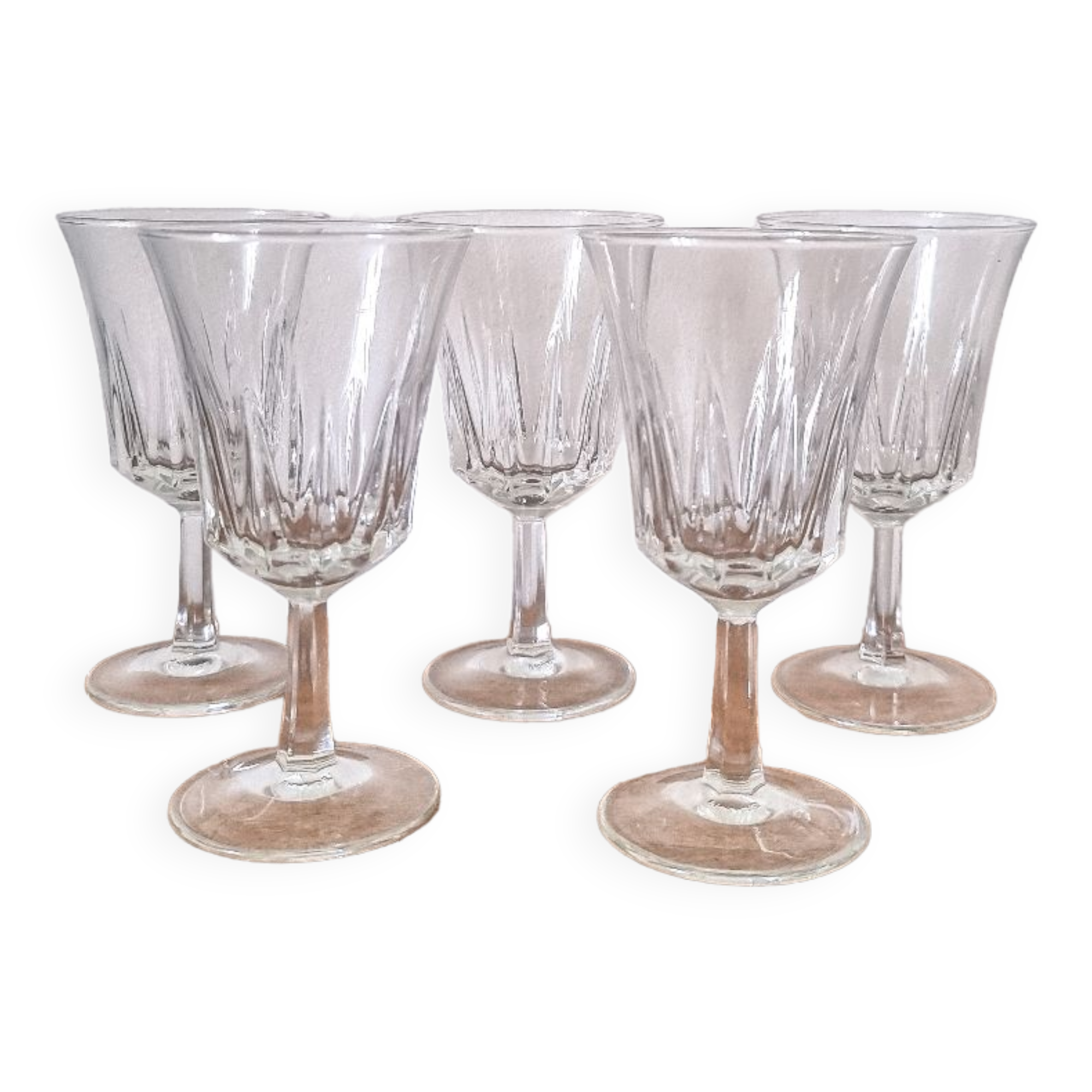 5 Verres à vin, apéritif, cristal de Bohême, taillé (Neu (gemäss