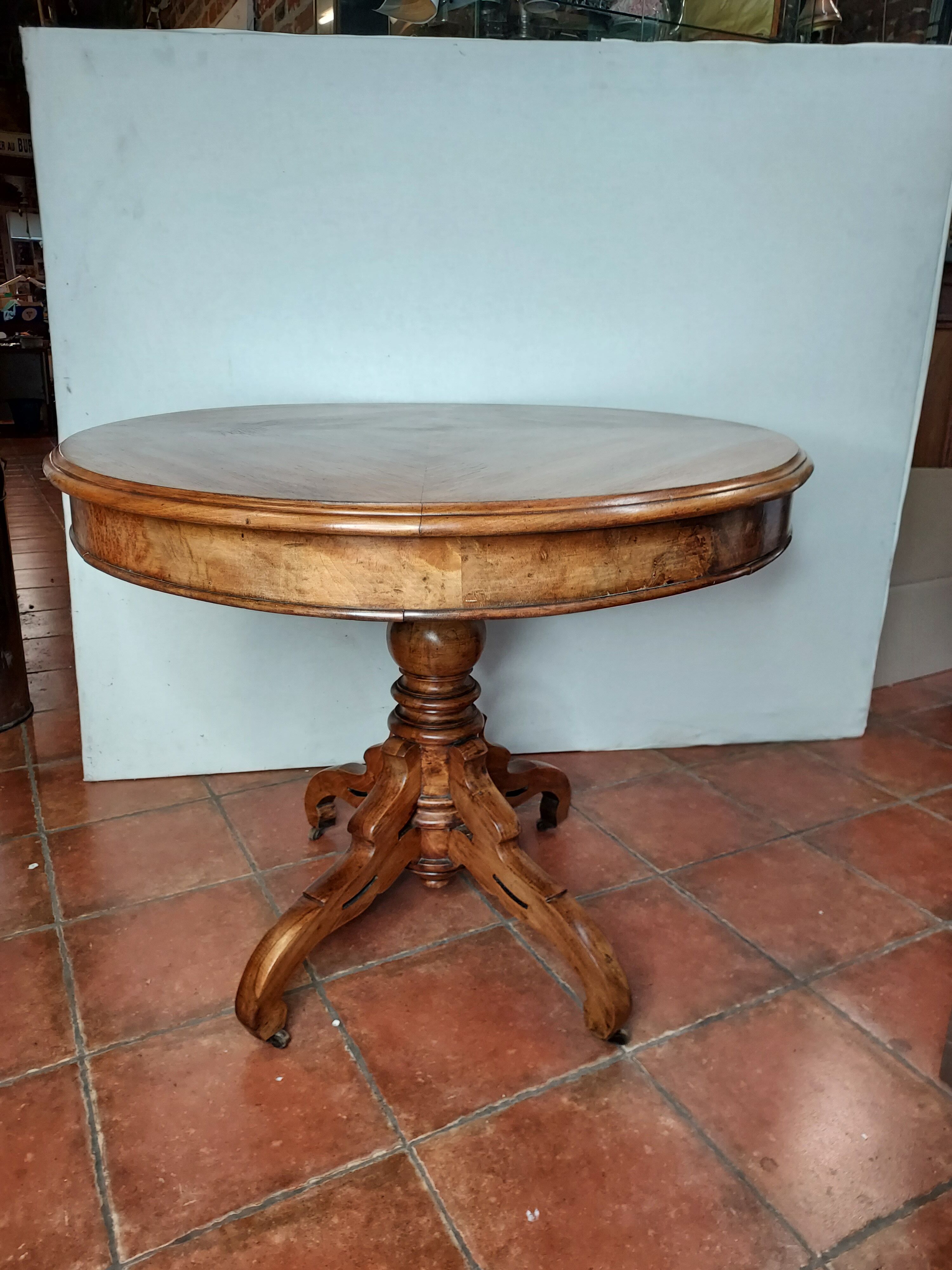 Walnut pedestal table