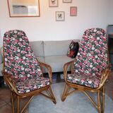 Pair of rattan armchairs