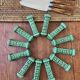 12 green ceramic knife holders