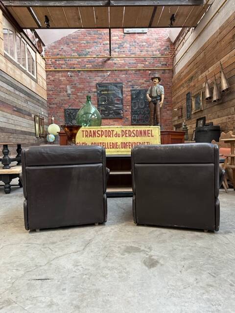 Ensemble de salon en cuir années 80