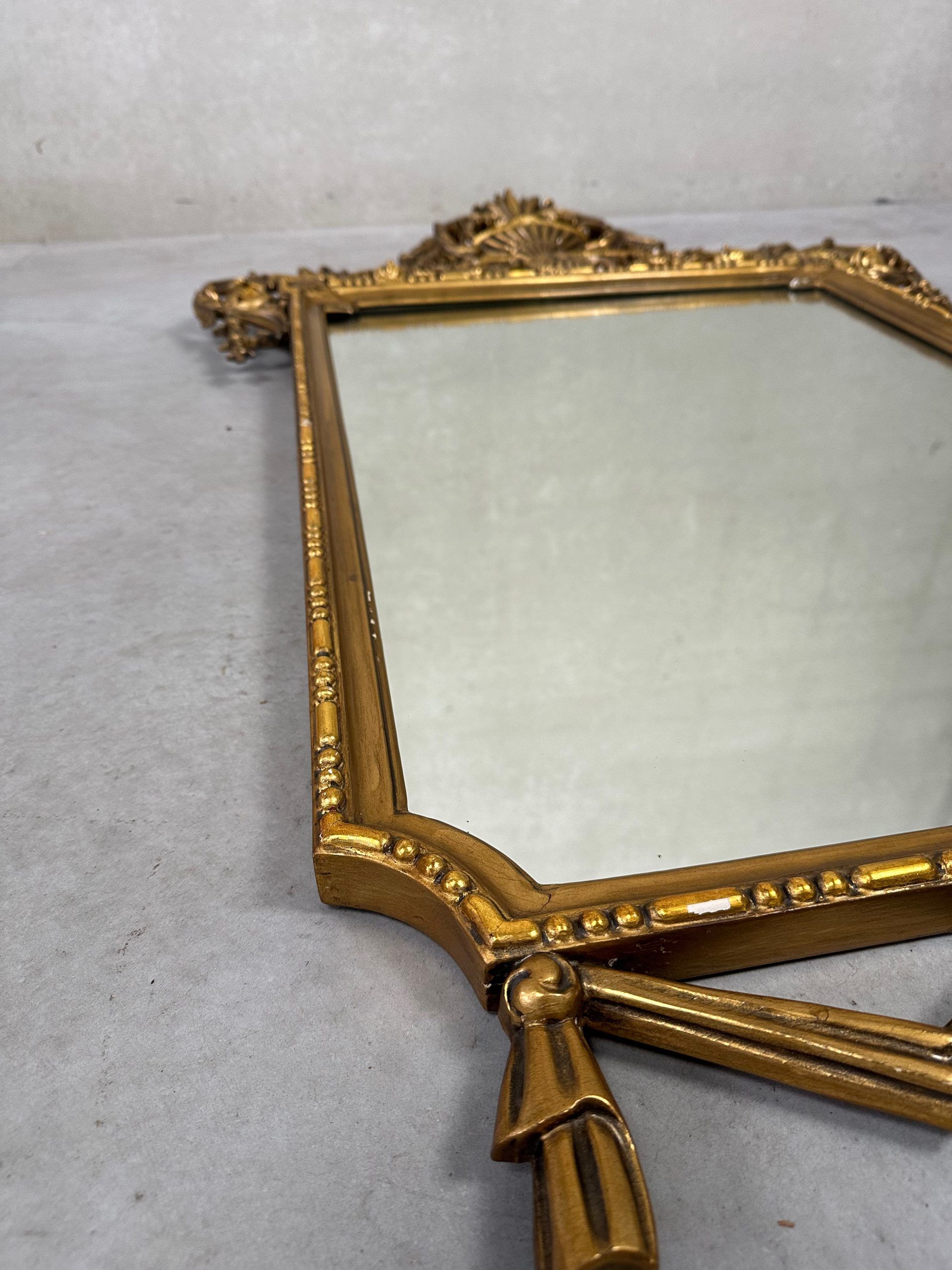 Large gilded mantel mirror – wood