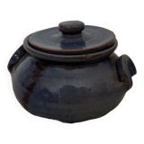 Blue stoneware pot