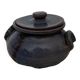 Blue stoneware pot