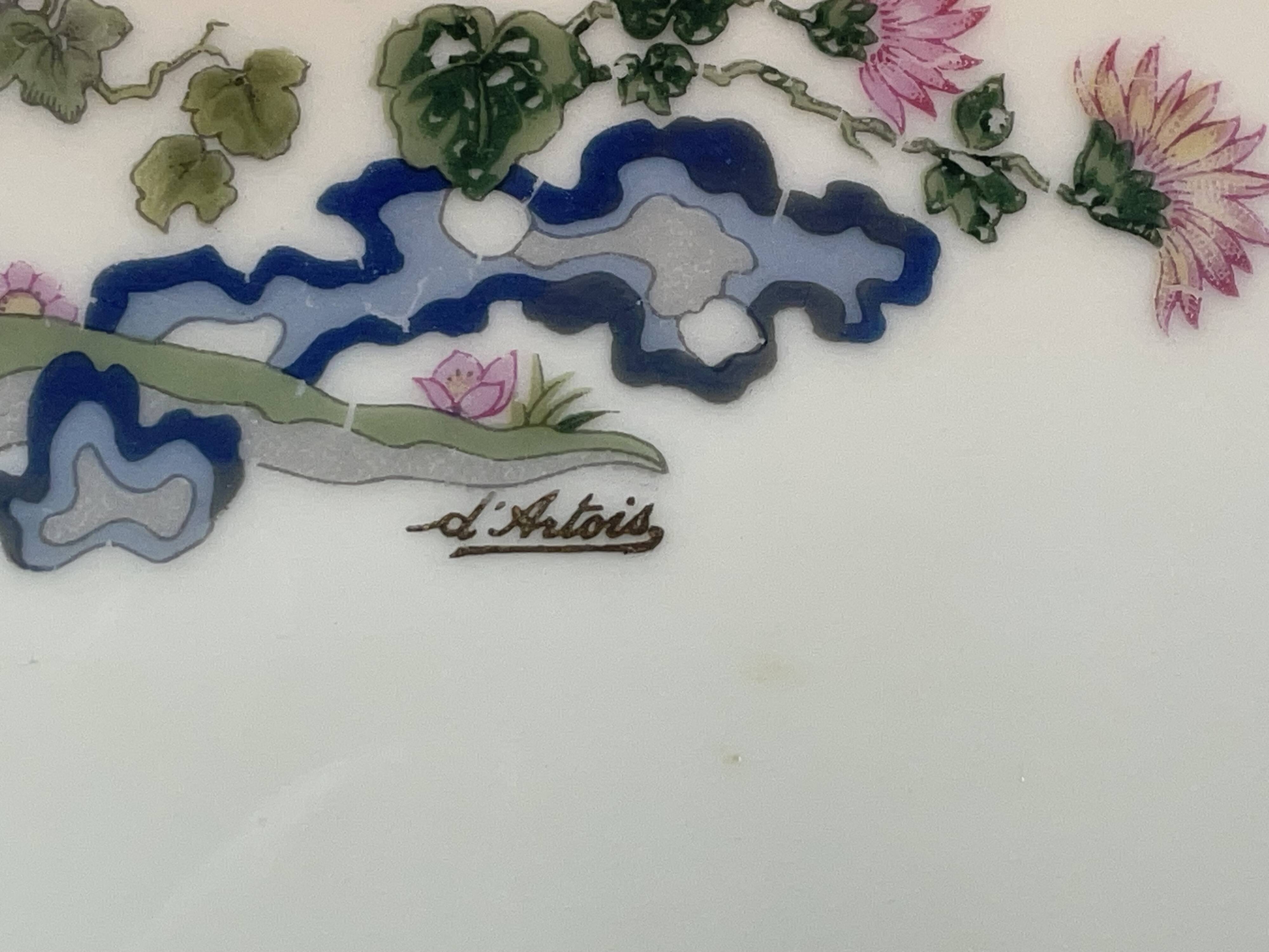 Large oblong dish old fabrique royale limoges signed d'artois 49 cm