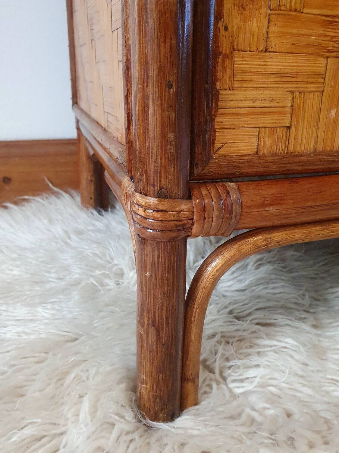 Commode en rotin 3 tiroirs