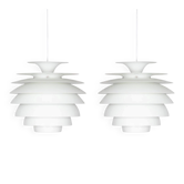 Paire de 2 suspensions danoises Barcelona par Bent Karlby, Lyfa, 1960