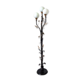 Italian design flower floor lamp with opaline shades, 1980s