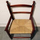 Wooden and straw child chair