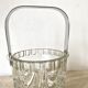 Vintage glass and silver metal ice bucket
