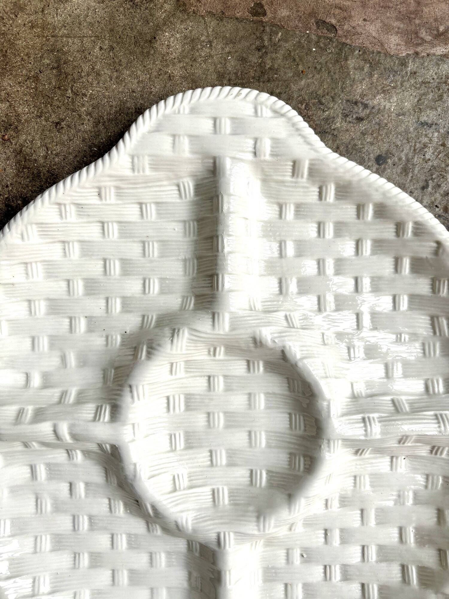 Italian woven earthenware compartment dish