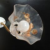Elbow Wall Lamp Porcelain Tulip Gold with Flowers