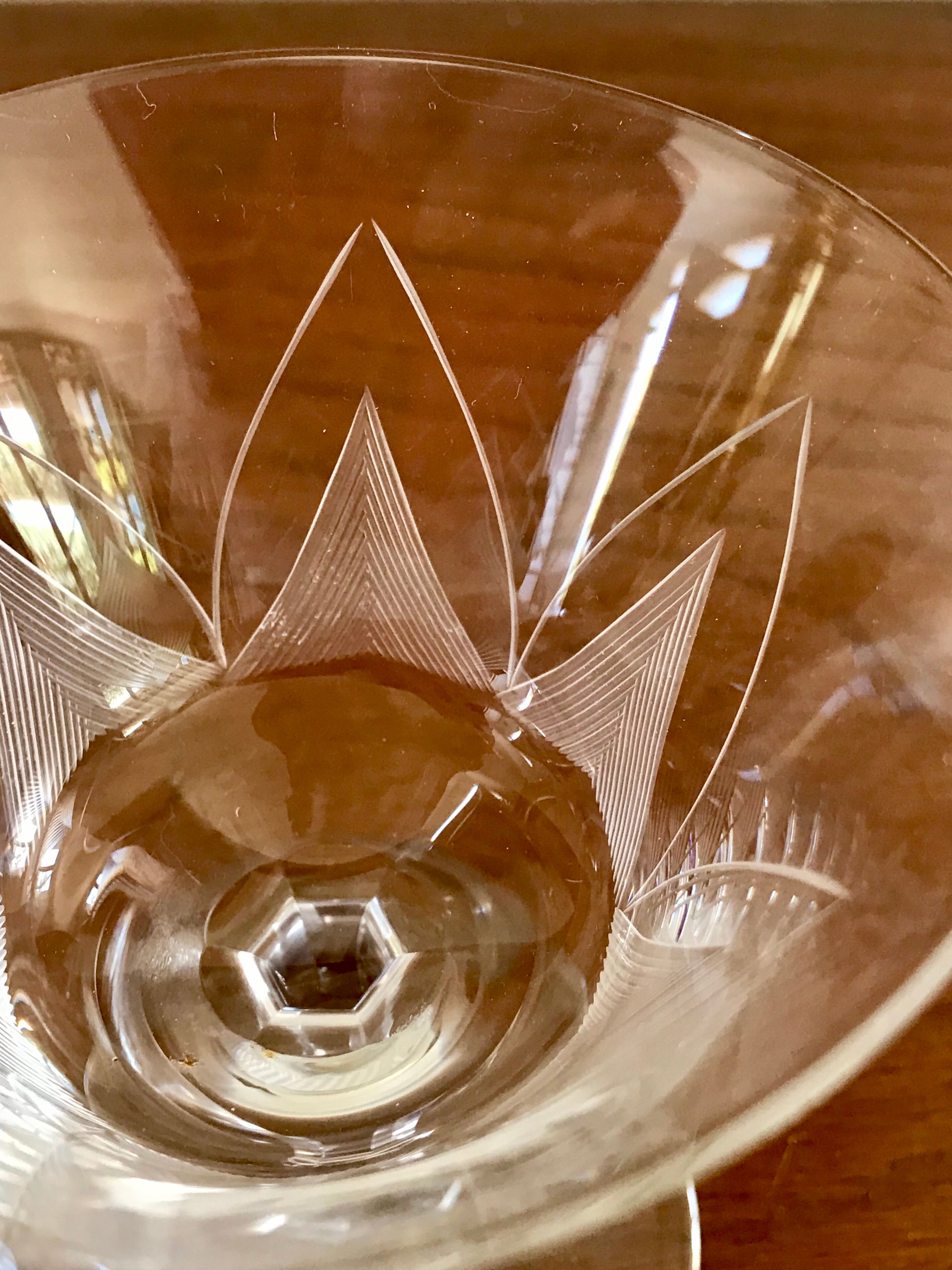 Crystal Art deco champagne cups