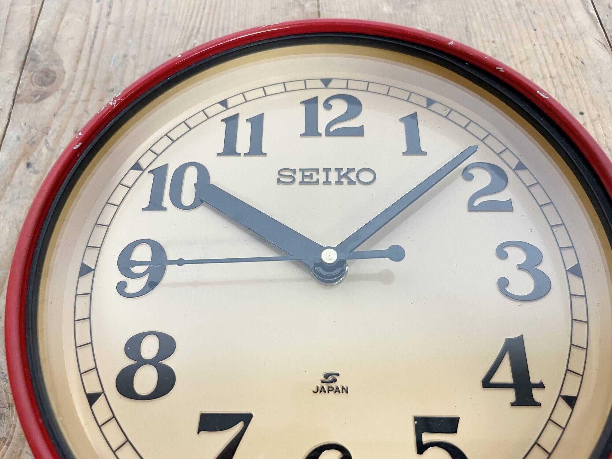 Vintage red seiko navy wall clock, 1970s