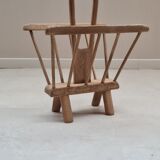 Brutalist art-popular magazine holder in solid wood