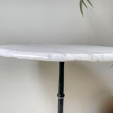 Authentic Parisian Bistro Table - Marble and Cast Iron, 1920s Style