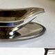 Silver stainless steel gravy boat