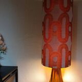Ceramic floor lamp with flamed effect